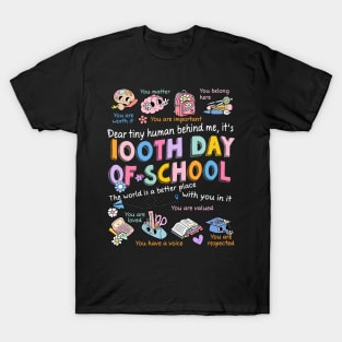 Teacher 100th Day of School, Dear Tiny Human Behind Me T-Shirt